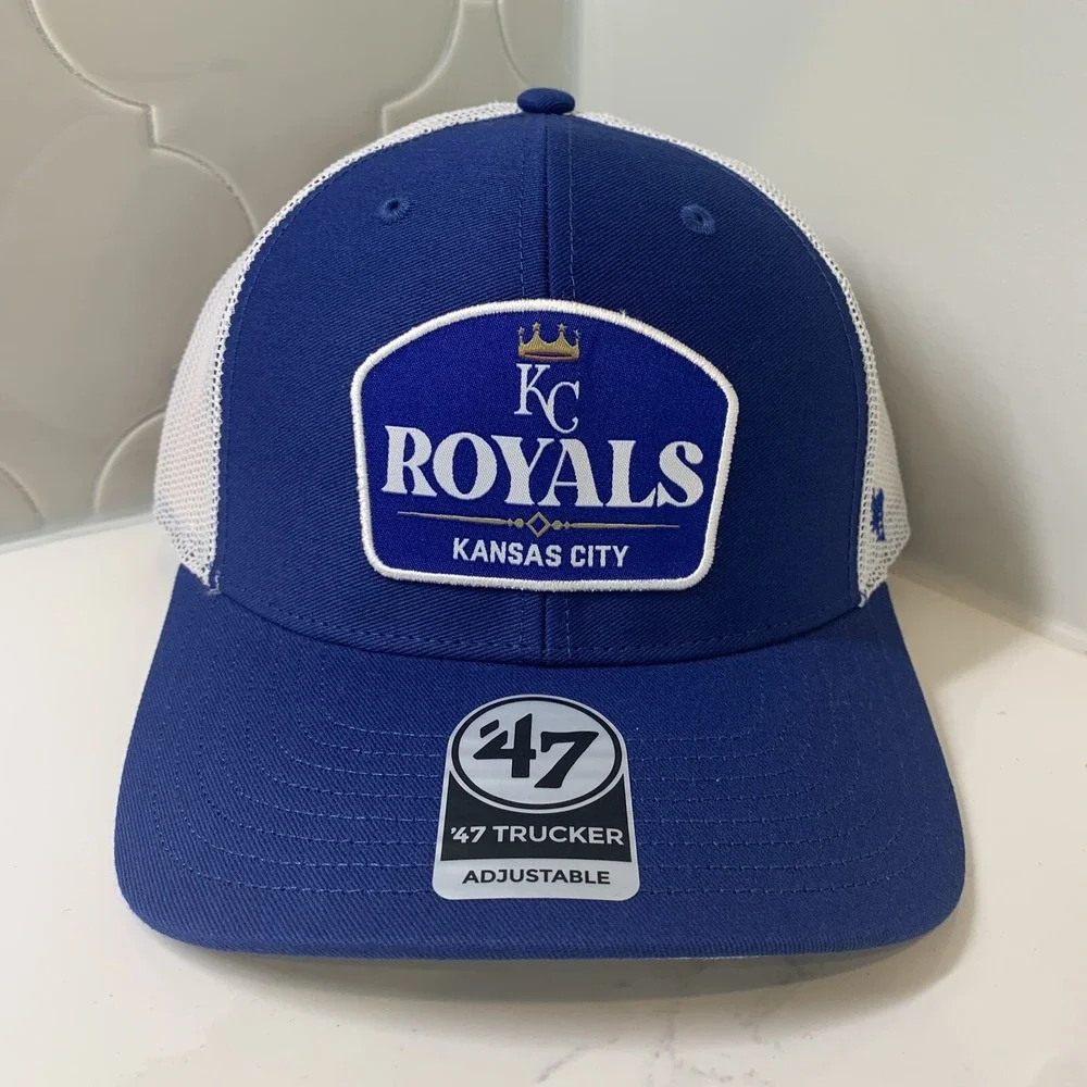 Kansas City Royals '47 Brand MLB Blue Adjustable Snapback Trucker Hat Cap OSFM